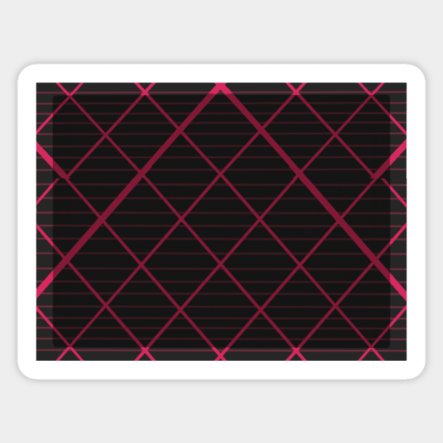 Pink plaid, dark Sticker by Lyvewyre Studios